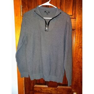 Alfani Mens Gray 100% Cotton Quarter Zip Pullover Sweater Size M